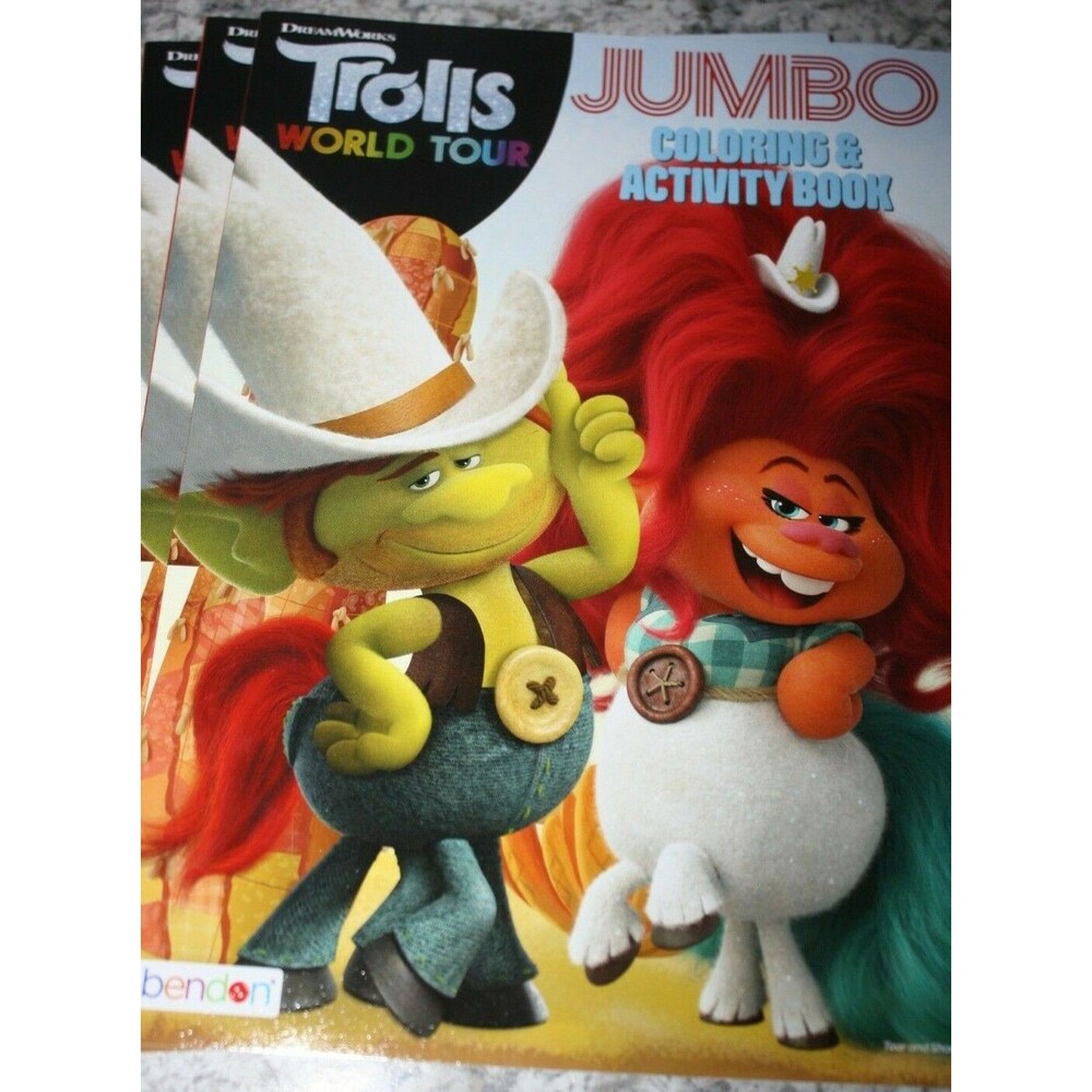 DREAMWORKS TROLLS WORLD TOUR JUMBO COLORING & ACTIVITY BOOK NEW